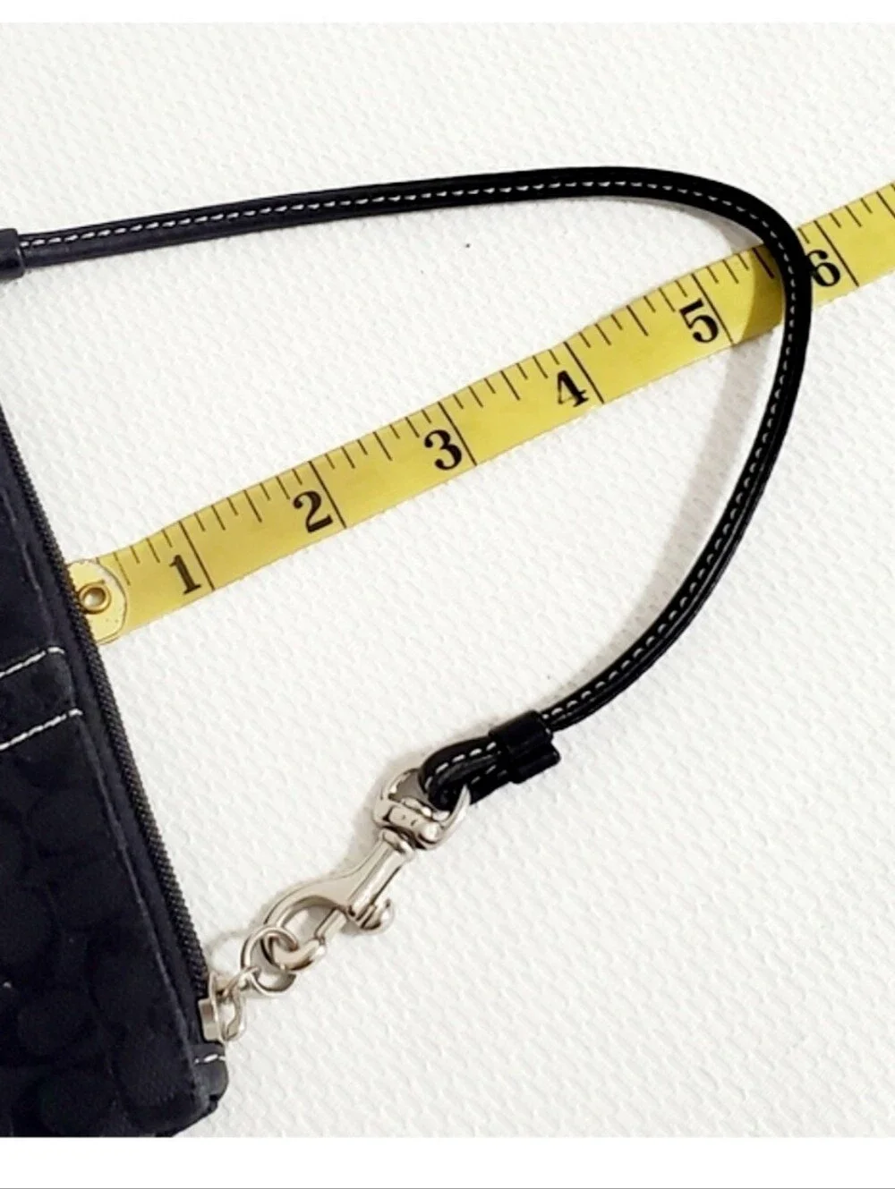 Coach Y2K Black Signature Canvas Wristlet with Silver Hardware And Two Hangtags